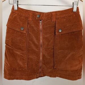 FREE PEOPLE BURNT ORANGE CORDUROY MINI SKIRT SIZE 6